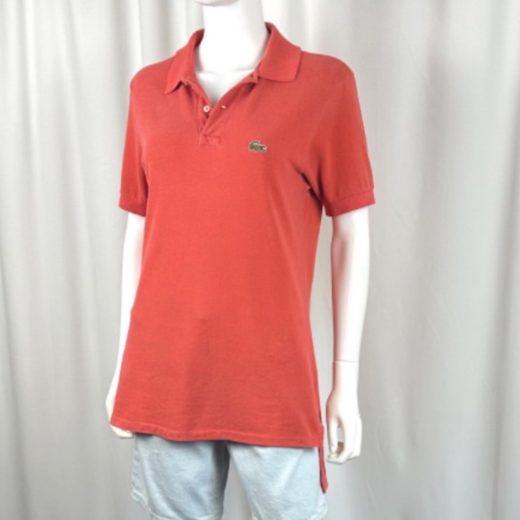 Vintage 1980’s Men’s ‘Izod Lacoste’ 1/2 Patron Tomato Red Polo Tee Shirt • M - Picture 6 of 9